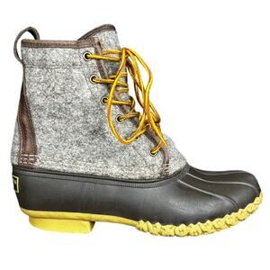 L.L. Bean Women’s Grey Wool Felt Duck Boots Size US 8